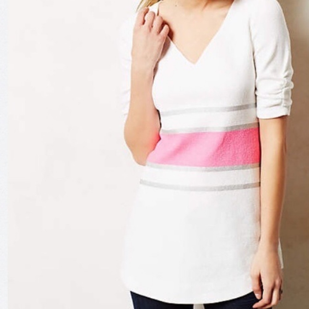 Anthropologie Textured stripe Tunic